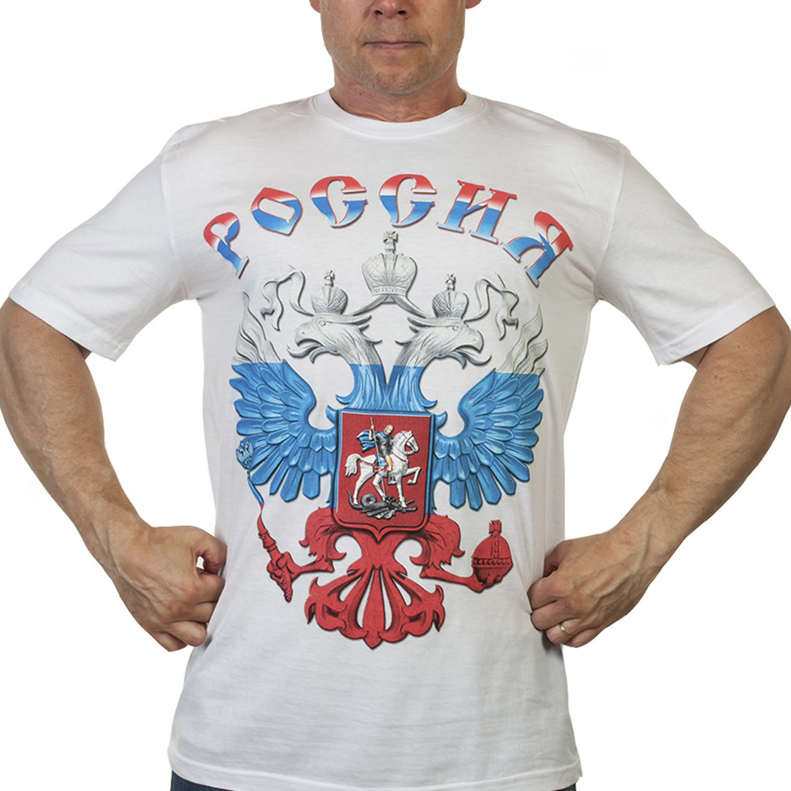Купить белую футболку Россия по низкой цене с доставкой