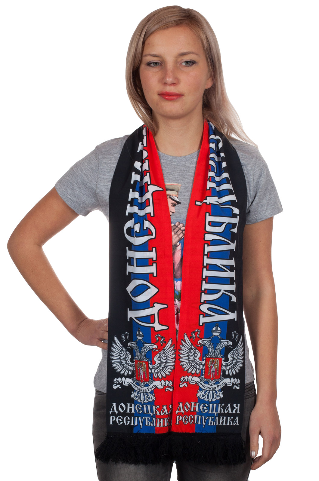 Купить хитовый шелковый шарф «Донецкая Республика»