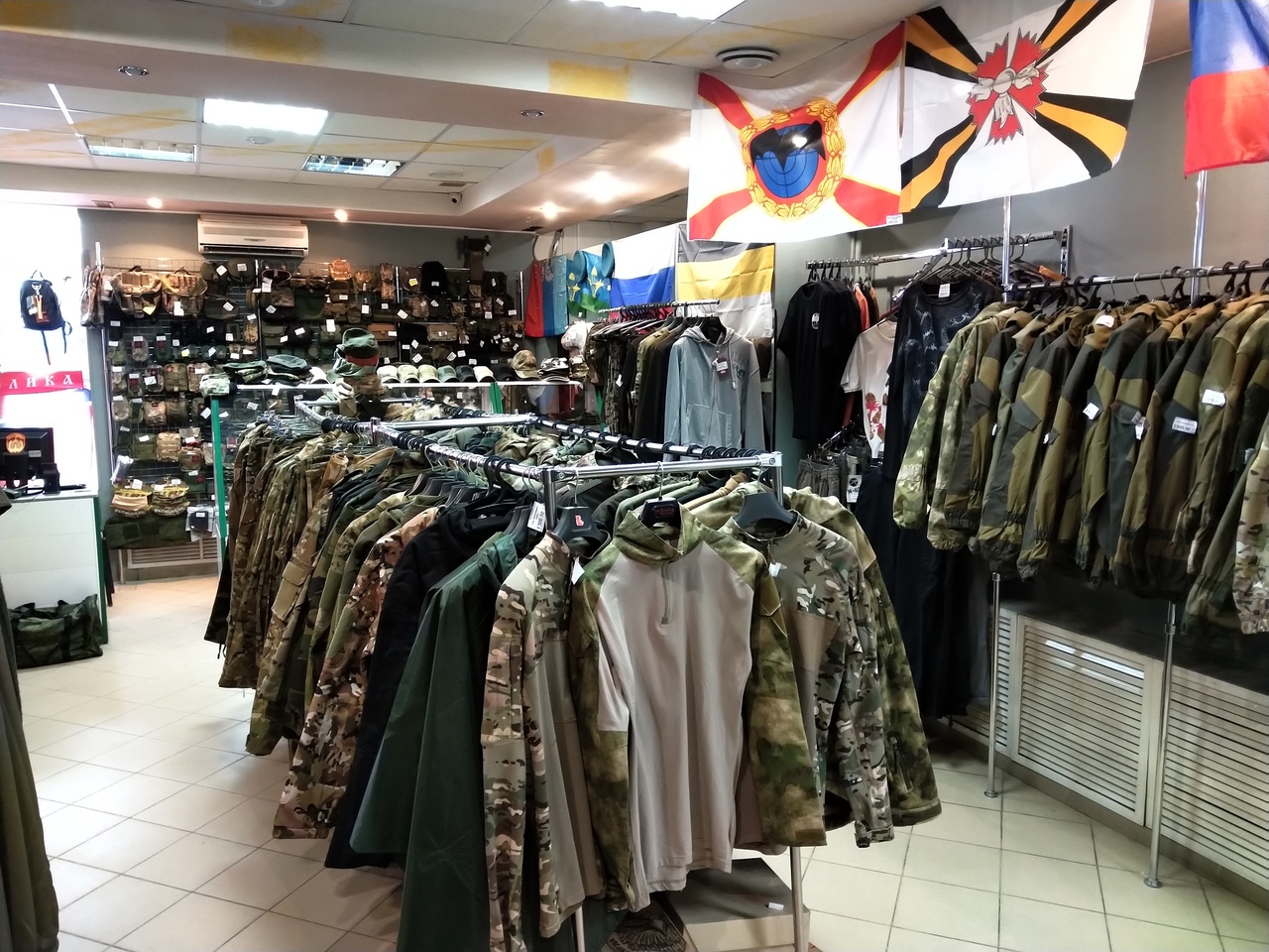 Ассортимент товаров магазина тактического снаряжения "Территория Military" в Иваново