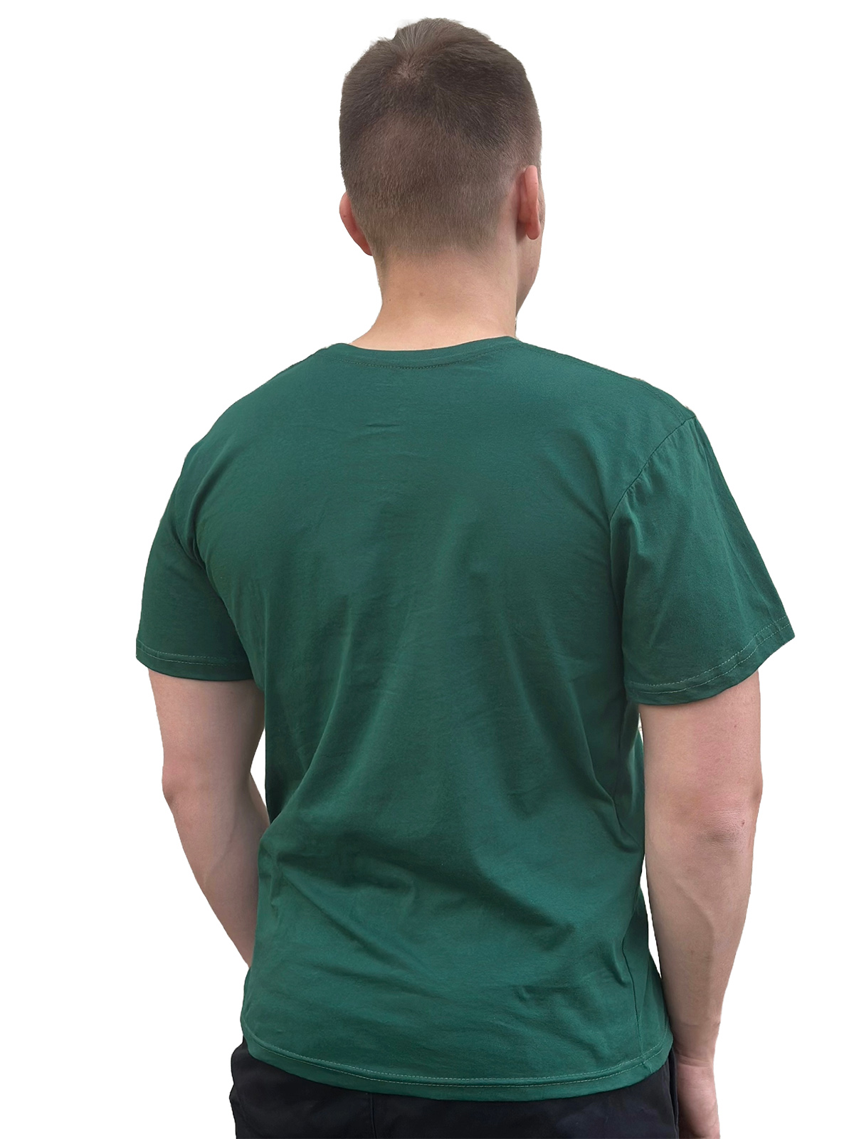 Однотонная зеленая футболка - купить недорого
