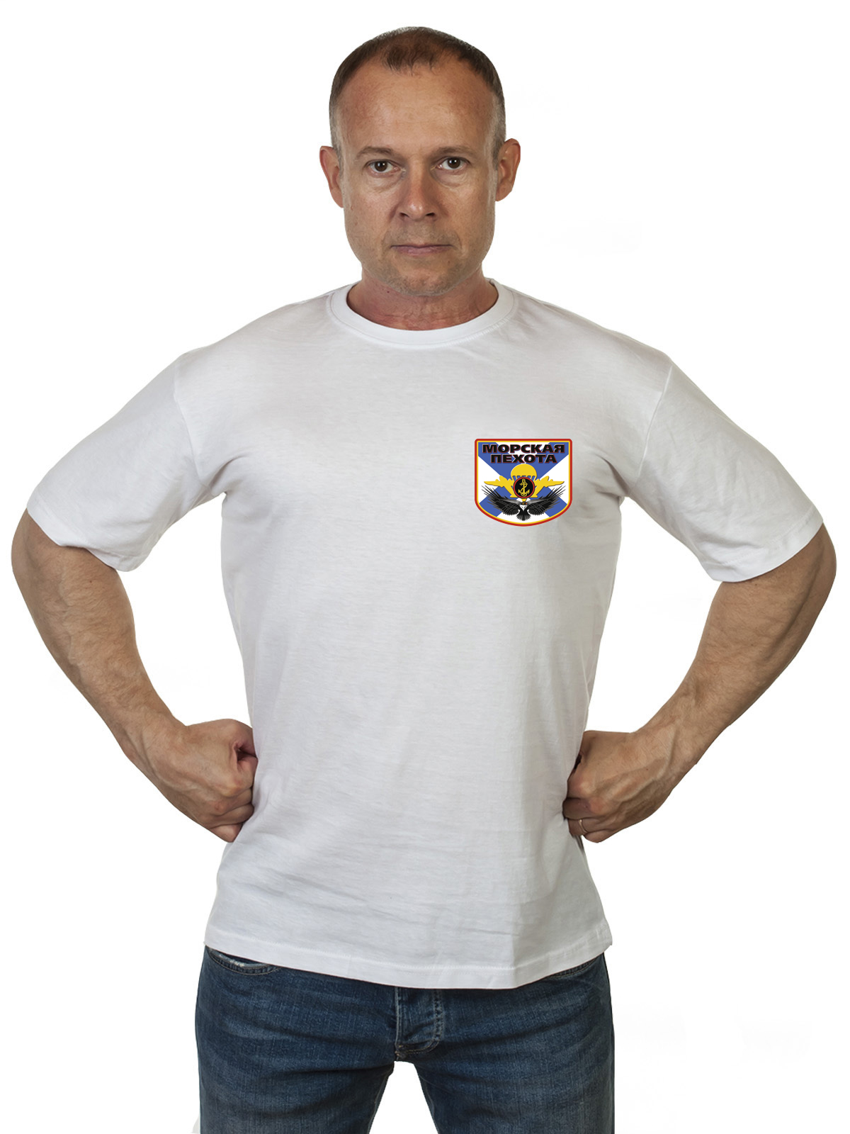 Белая футболка Морской пехоты на заказ