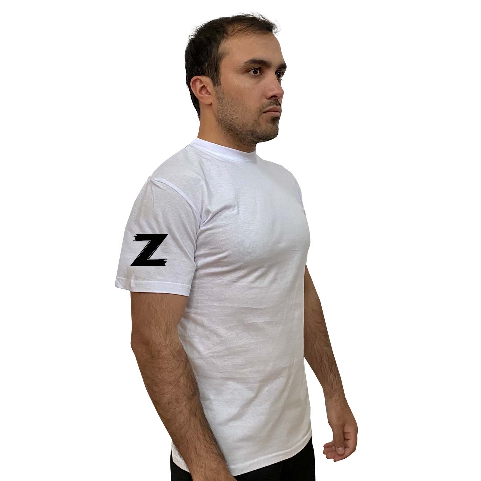 Белая футболка с буквой Z на рукаве - с доставкой