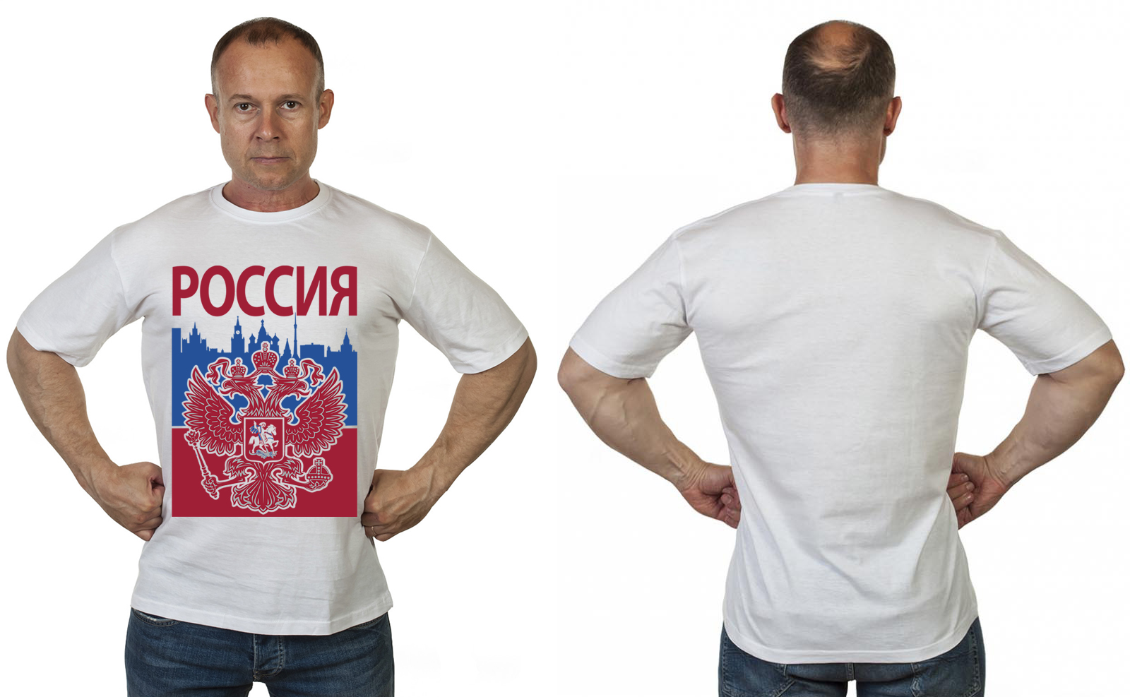 Купить белую футболку Россия