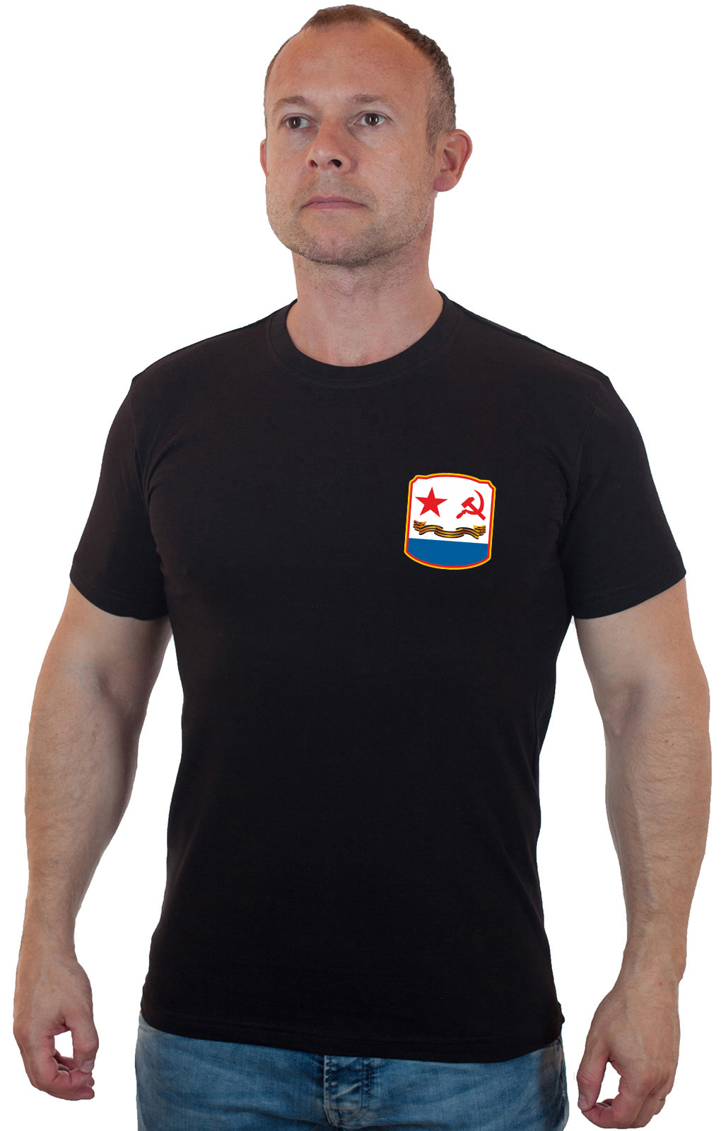 Черная футболка ВМФ СССР на заказ