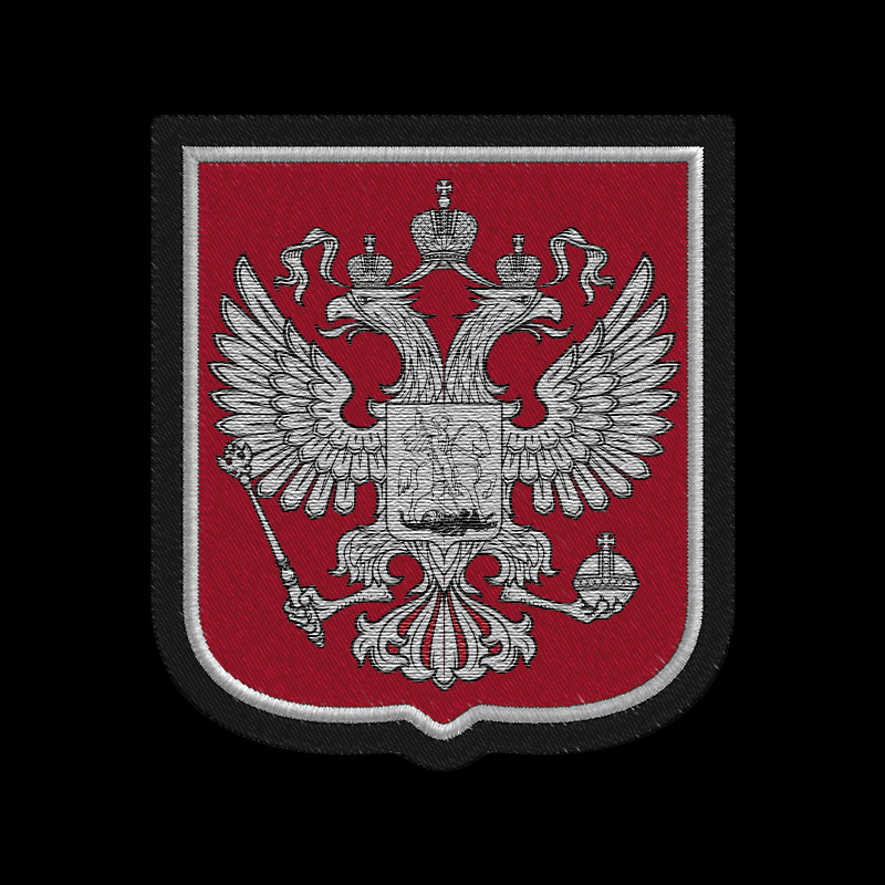 Заказать черную толстовку на молнии с серебренным гербом РФ в Военпро 