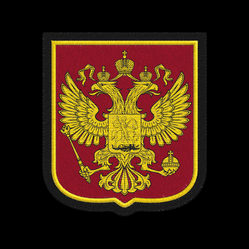 Заказать черную толстовку на молнии с золотым гербом РФ в Военпро