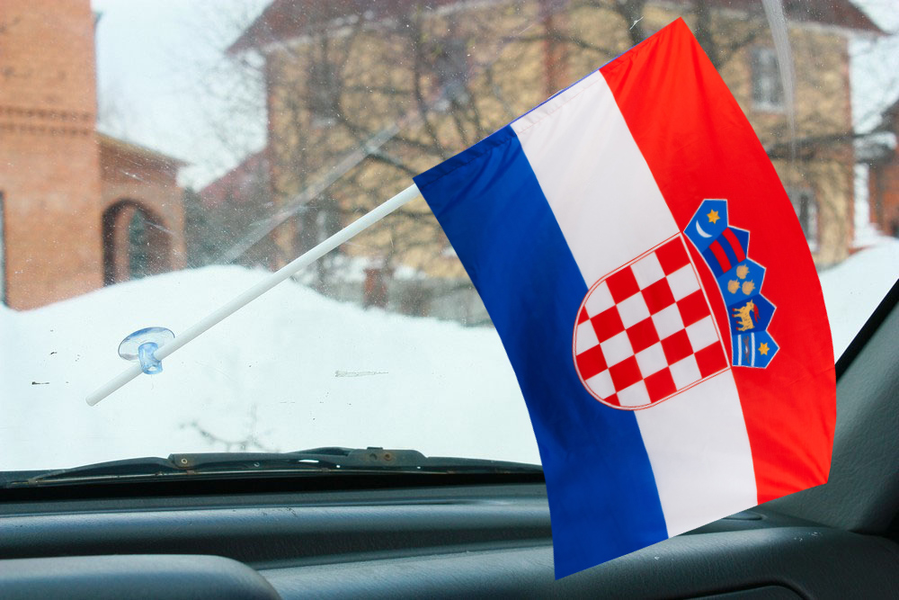 Флажок Хорватии с присоской по низкой цене