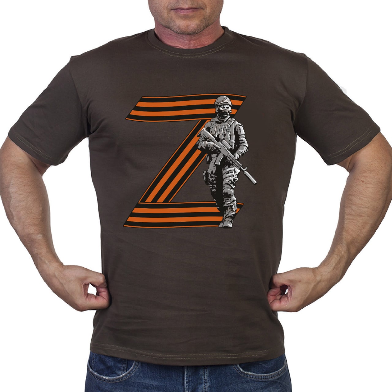 Купить футболку милитари с георгиевской буквой «Z»