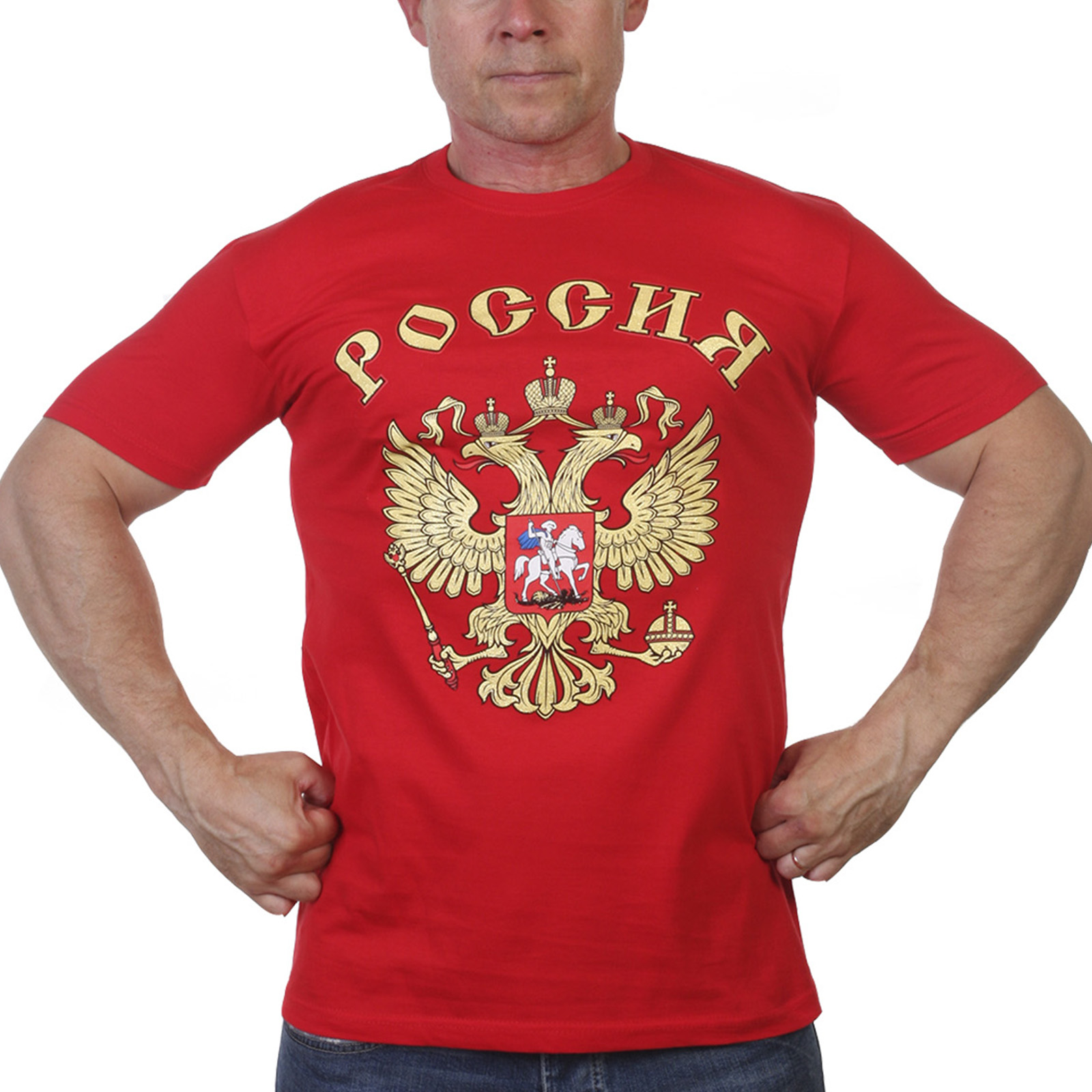 Купить футболку Россия красного цвета