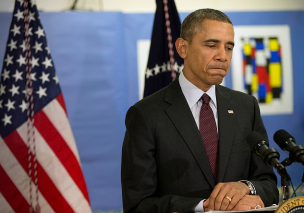 У Барака Обамы выражение лица нашкодившего мальчика