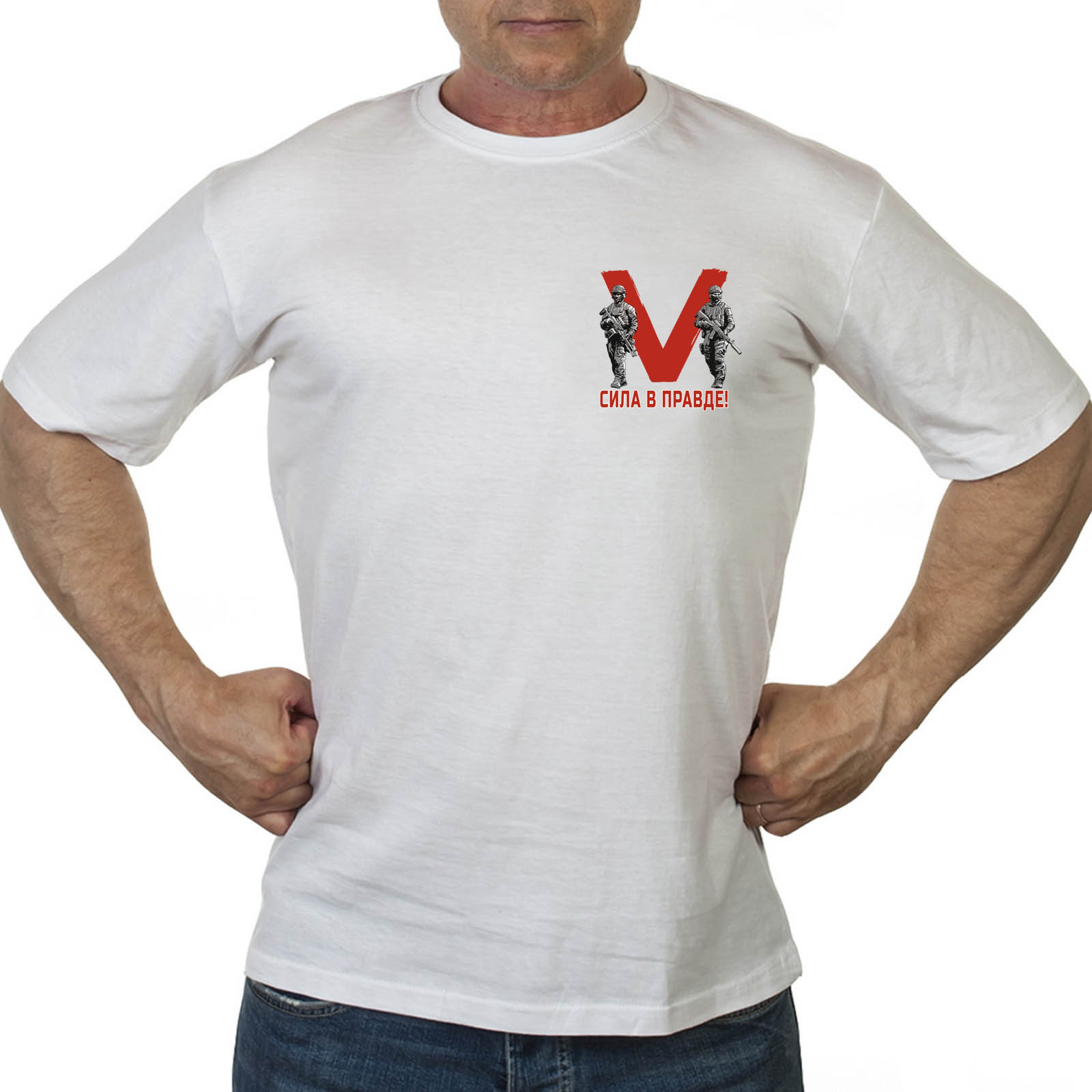 Купить в интернет магазине мужскую хлопковую футболку со знаком V
