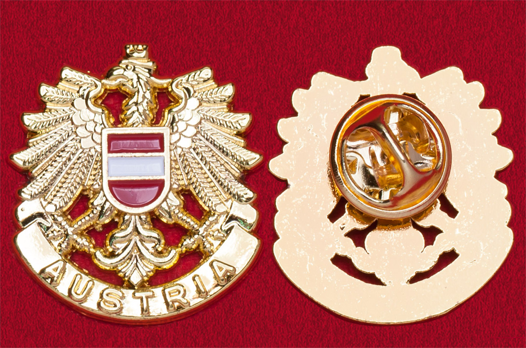 Геральдический значок "Герб Австрии" (еврозажим, золото)