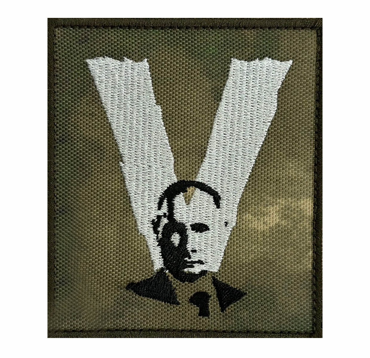 Купить камуфляжный шеврон V с Путиным