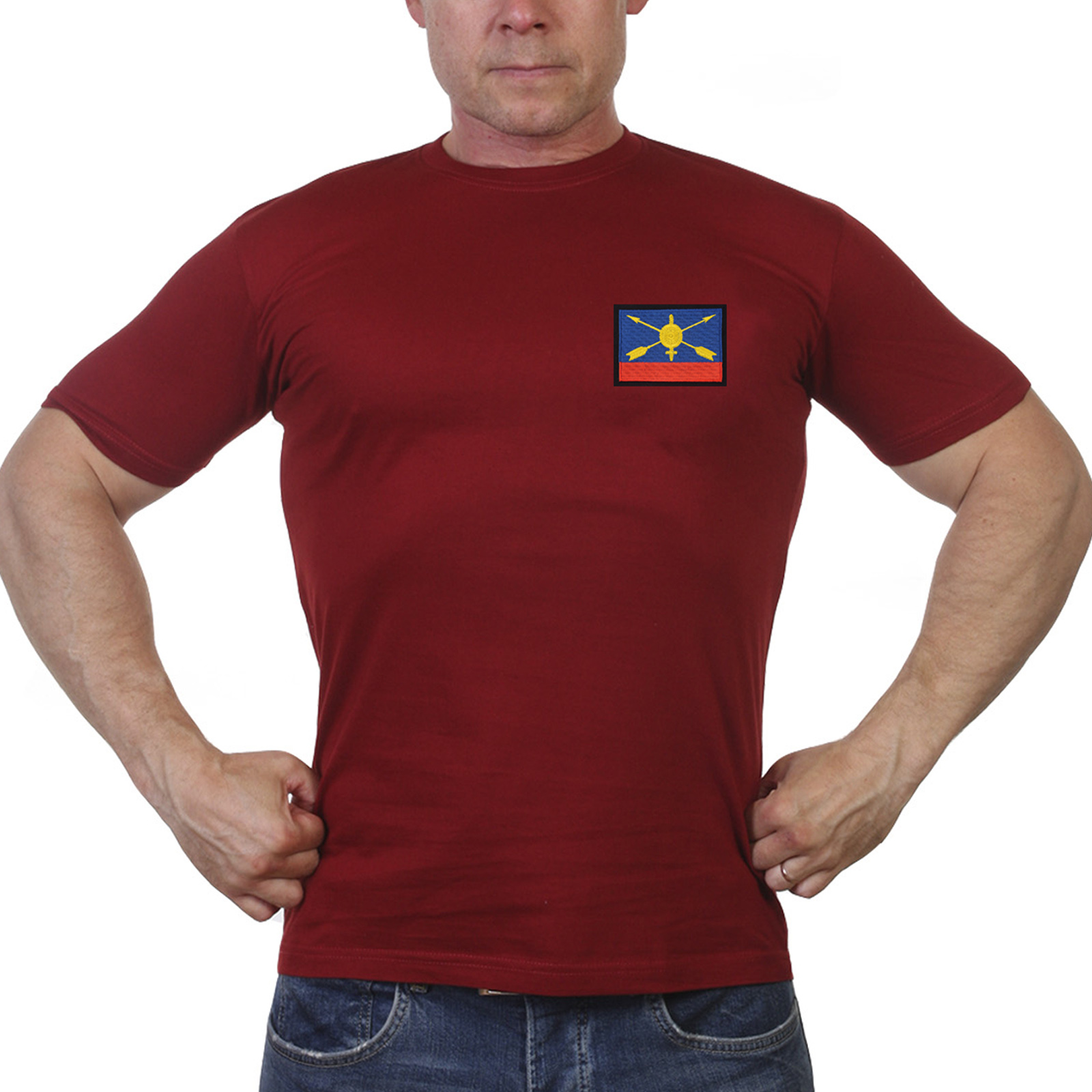Краповая футболка с шевроном РВСН