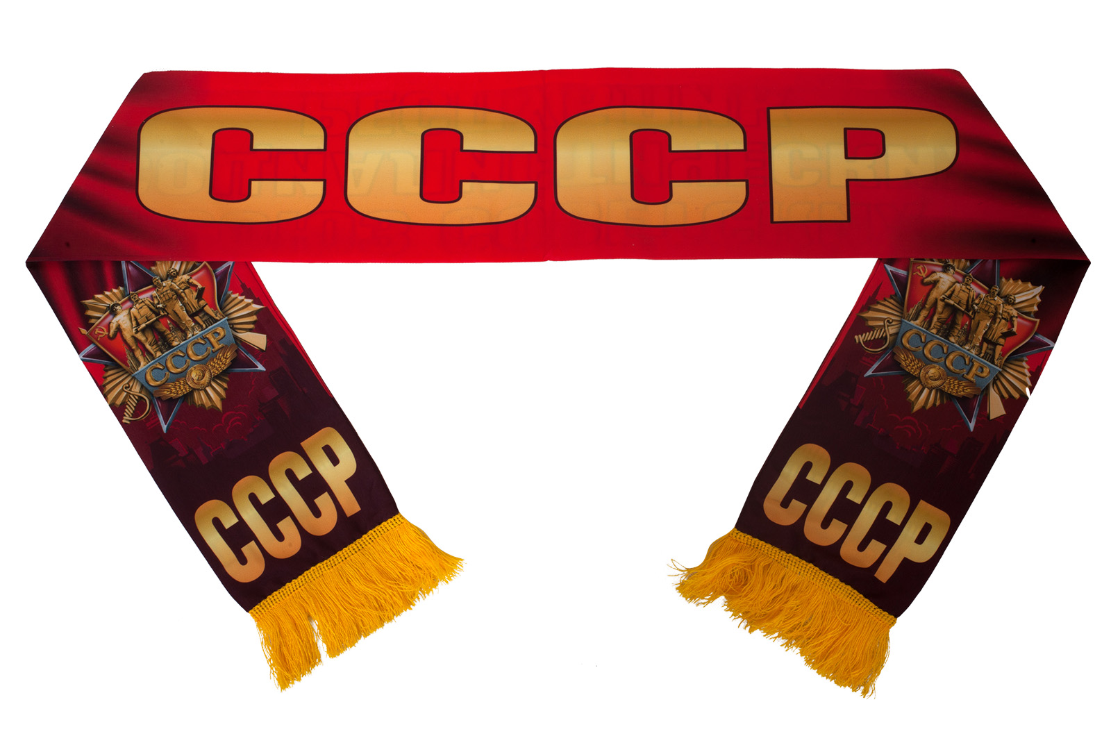 Красный шелковый шарф "Советский"