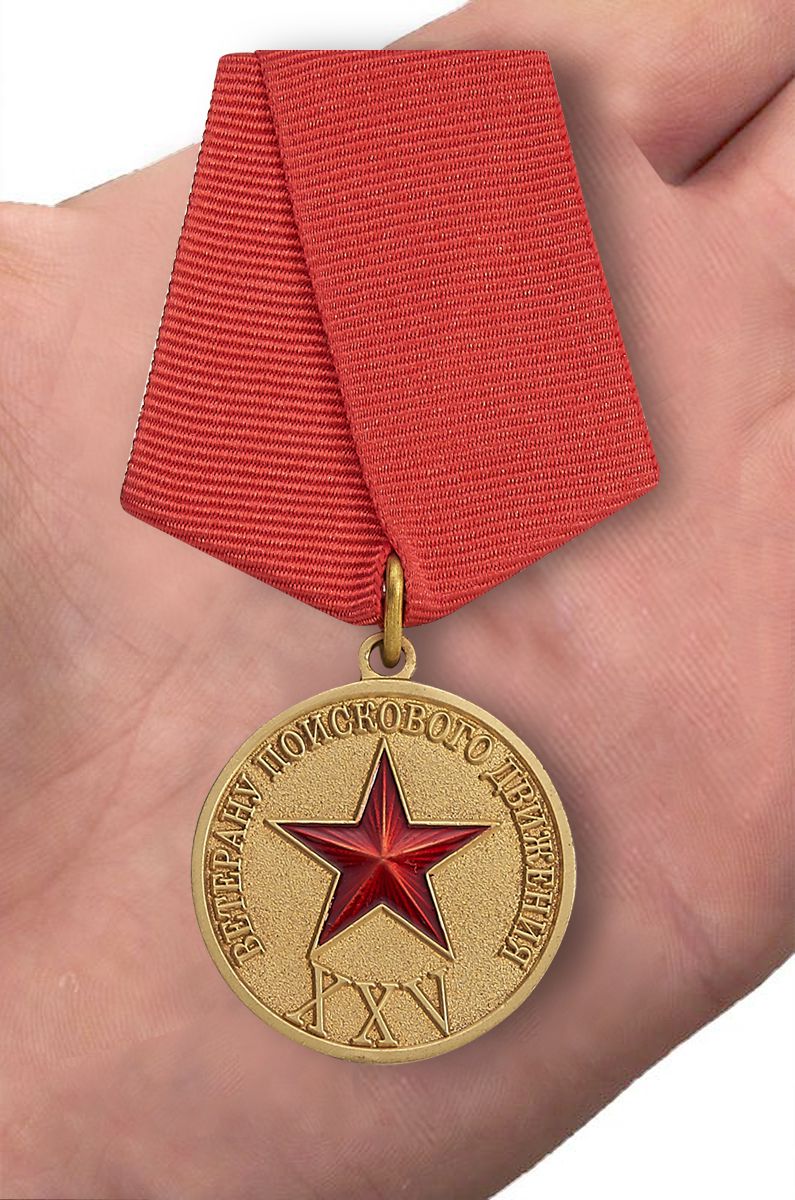 Заказать медаль "Ветеран поискового движения" в наградном футляре 