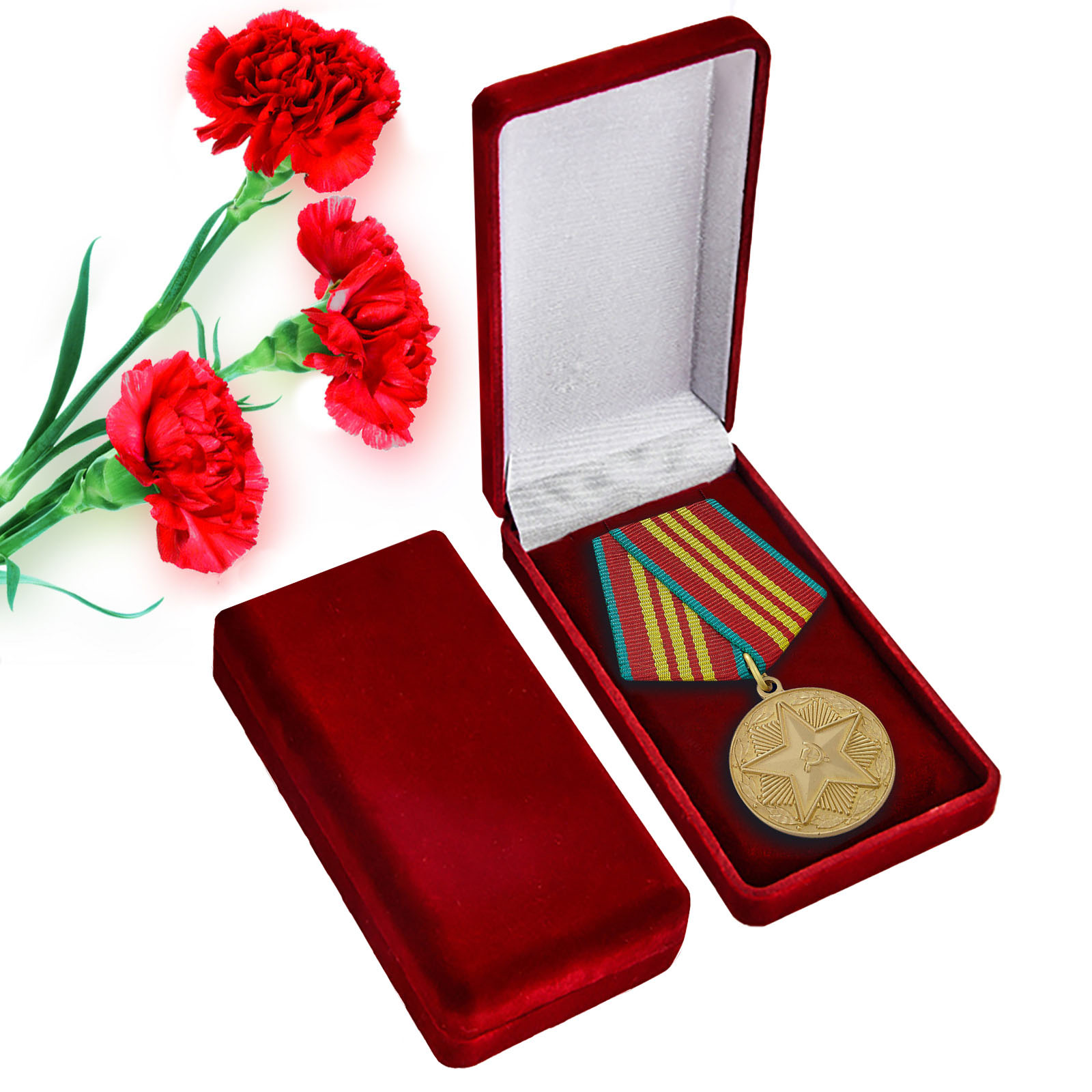 Реплика медали "За безупречную службу в Вооруженных Силах" третьей степени в футляре
