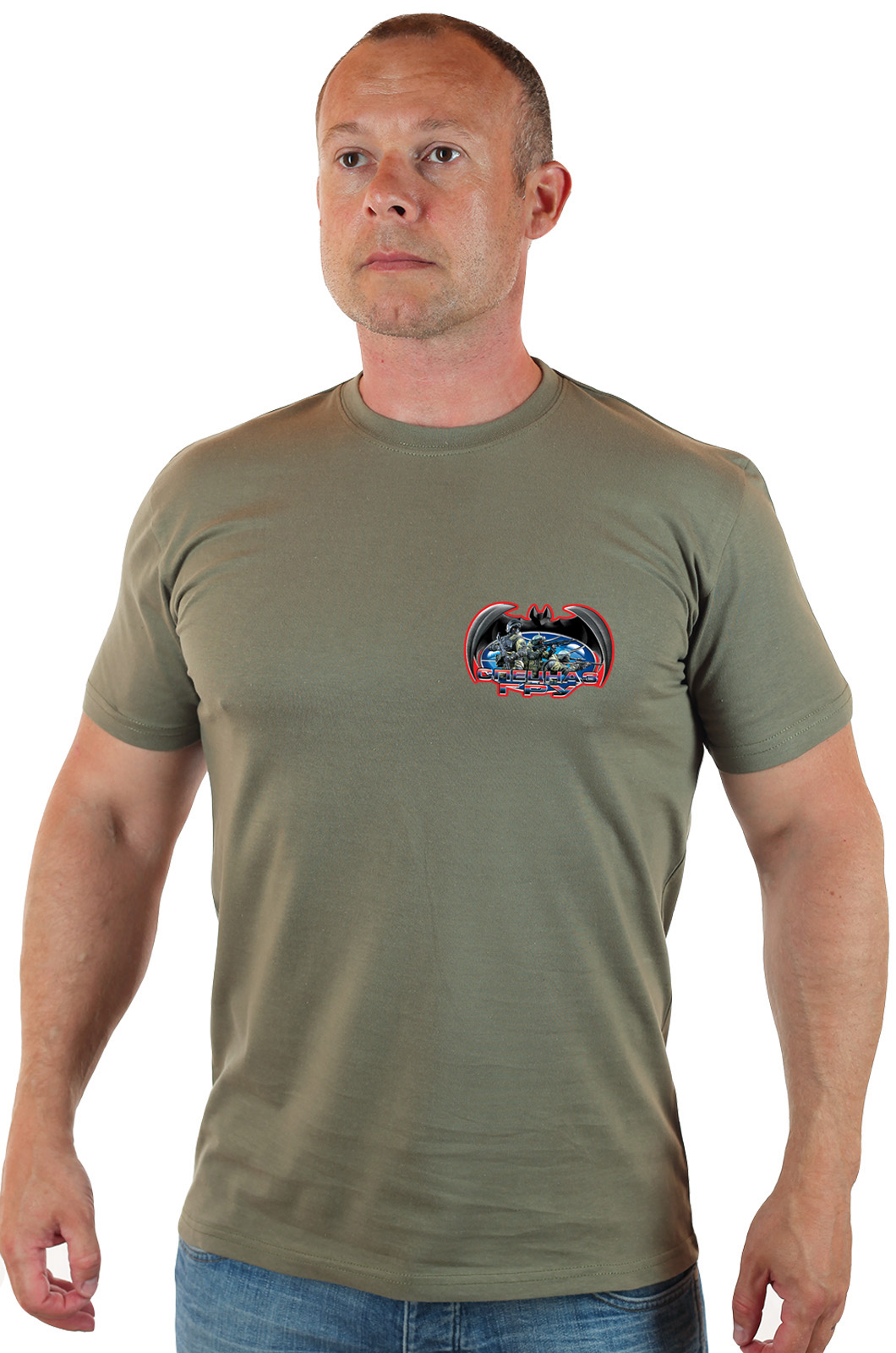 Мужская футболка с нашивкой Спецназ ГРУ