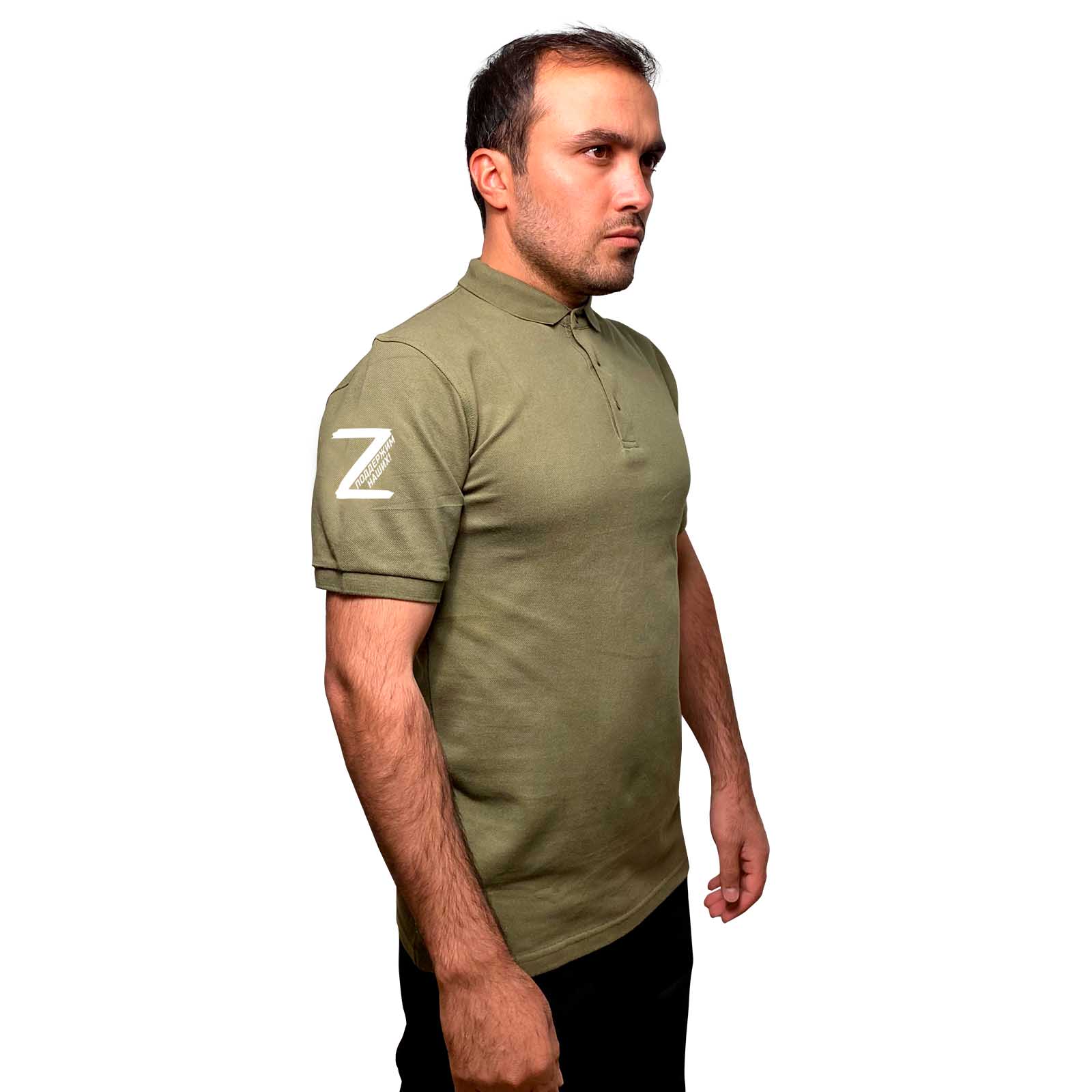 Купить мужскую оливковую футболку-поло Z с доставкой в ваш город
