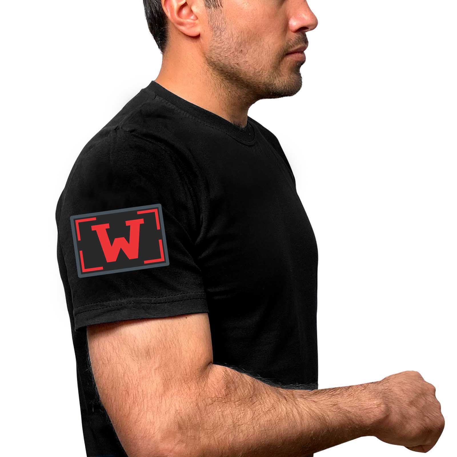 Купить мужскую оригинальную футболку с термотрансфером W онлайн