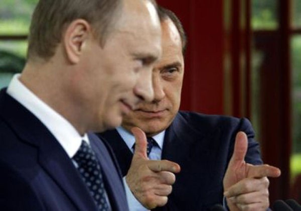 Давние друзья - Владимир Путин и Сильвио Берлускони