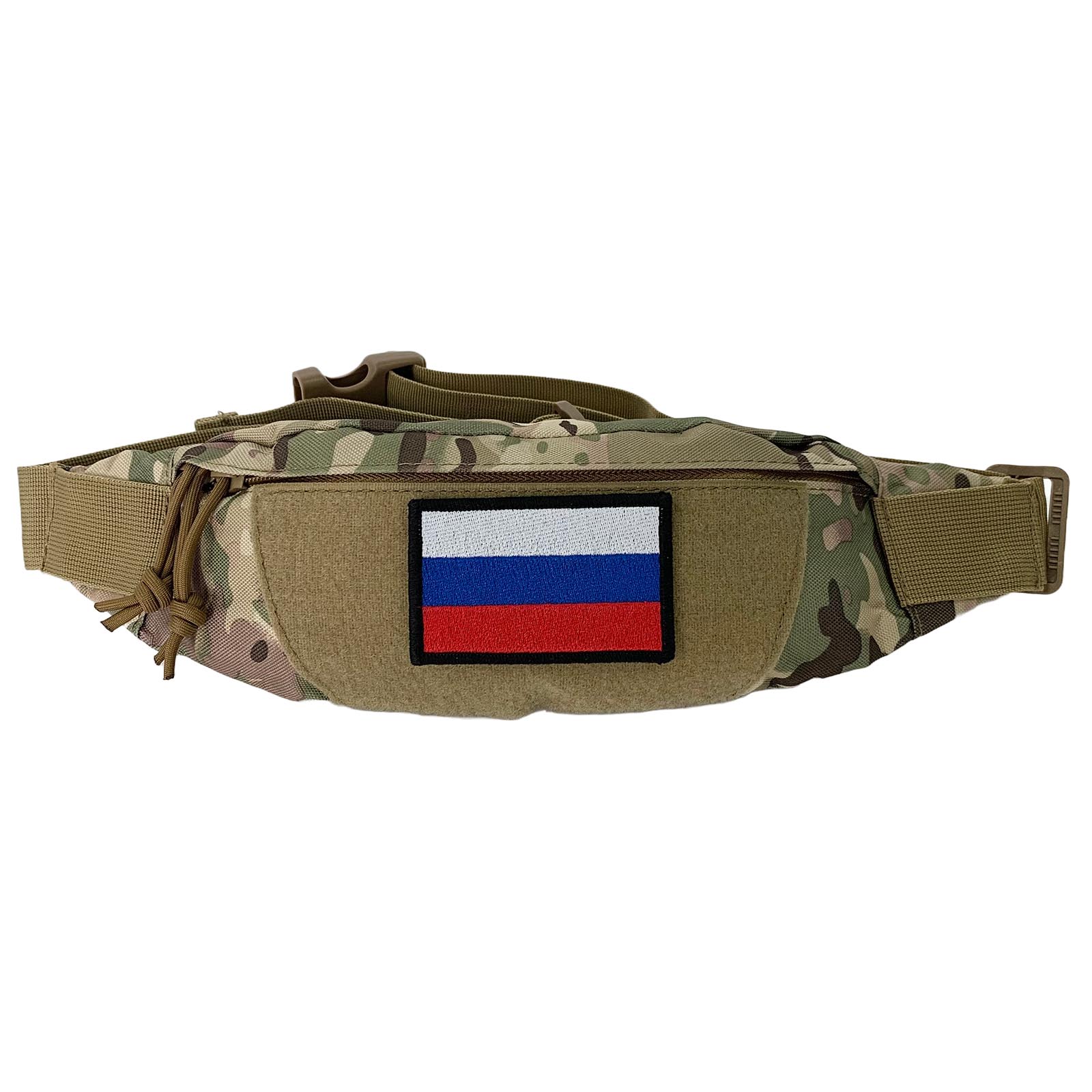 Купить однолямочную тактическую сумку с шевроном "Флаг России"