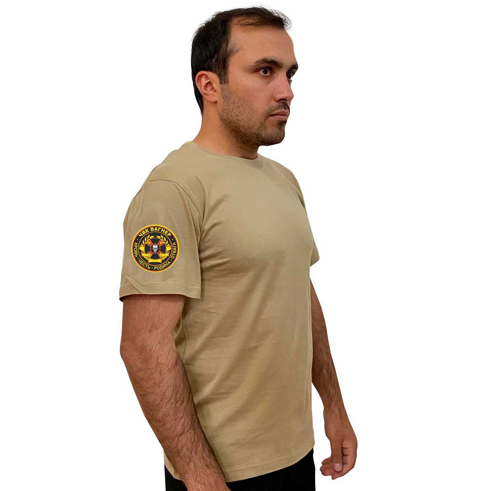 Купить оригинальную мужскую футболку с термотрансфером ЧВК Вагнер онлайн