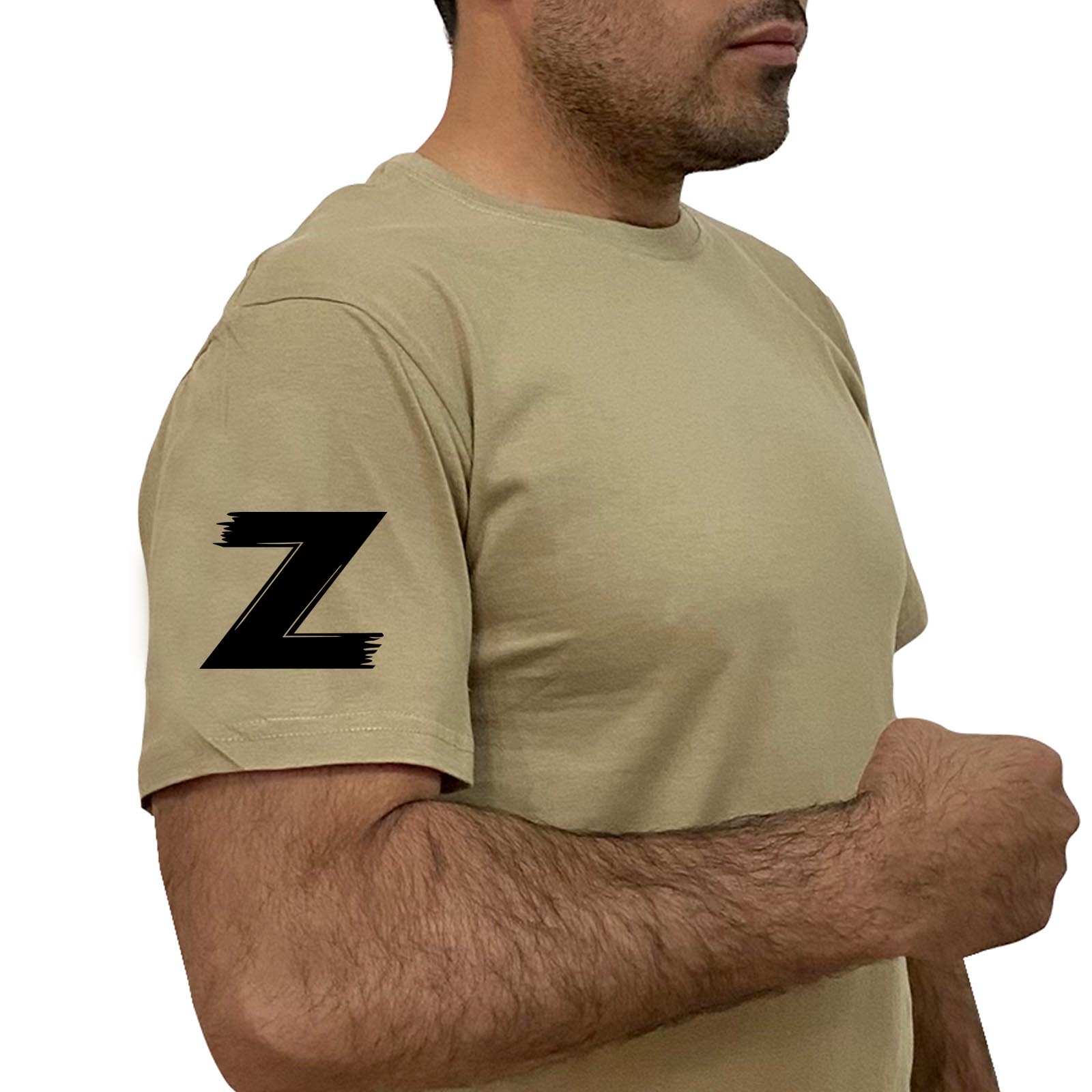 Купить песочную надежную футболку с литерой Z с доставкой