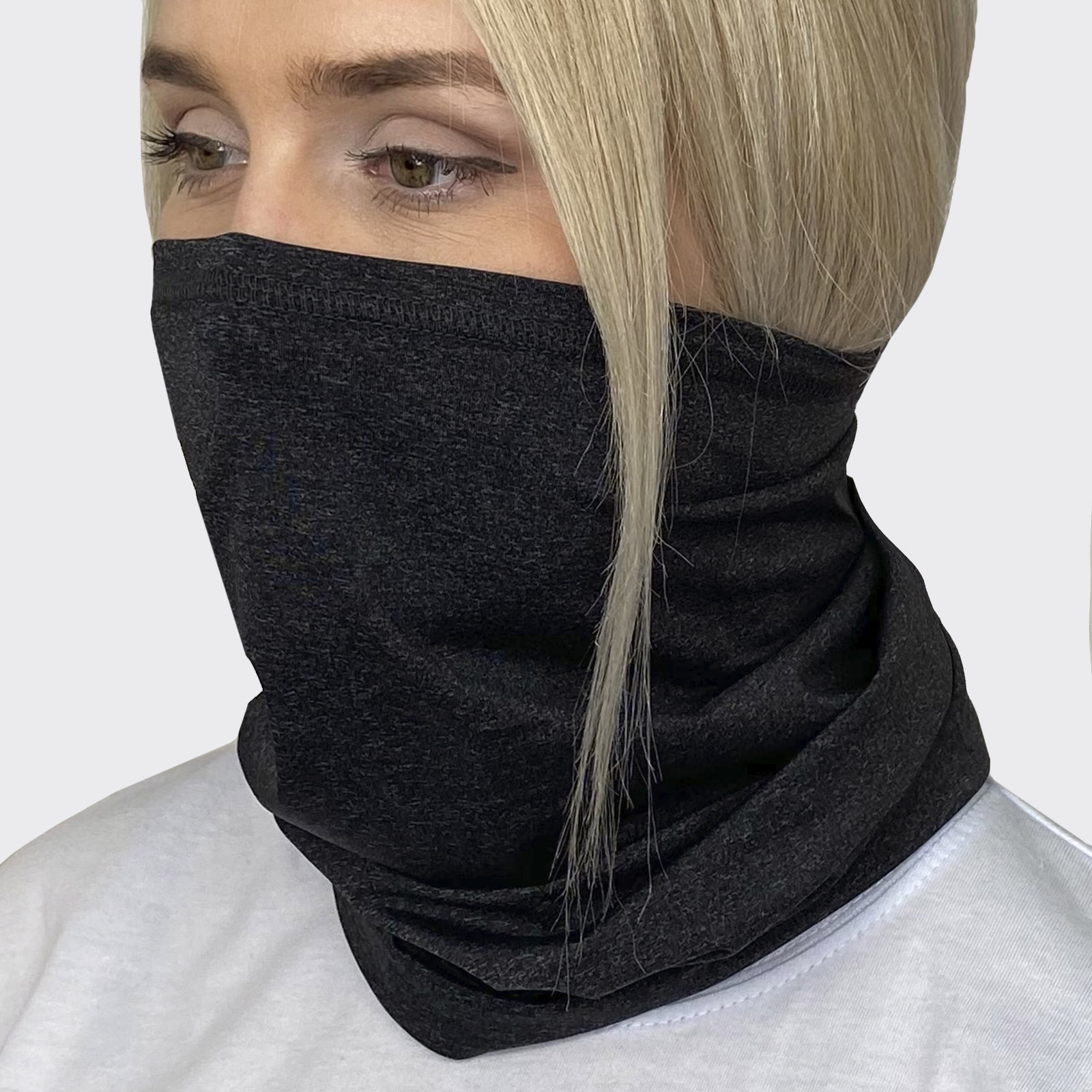 Серый платок маска шарф на шею