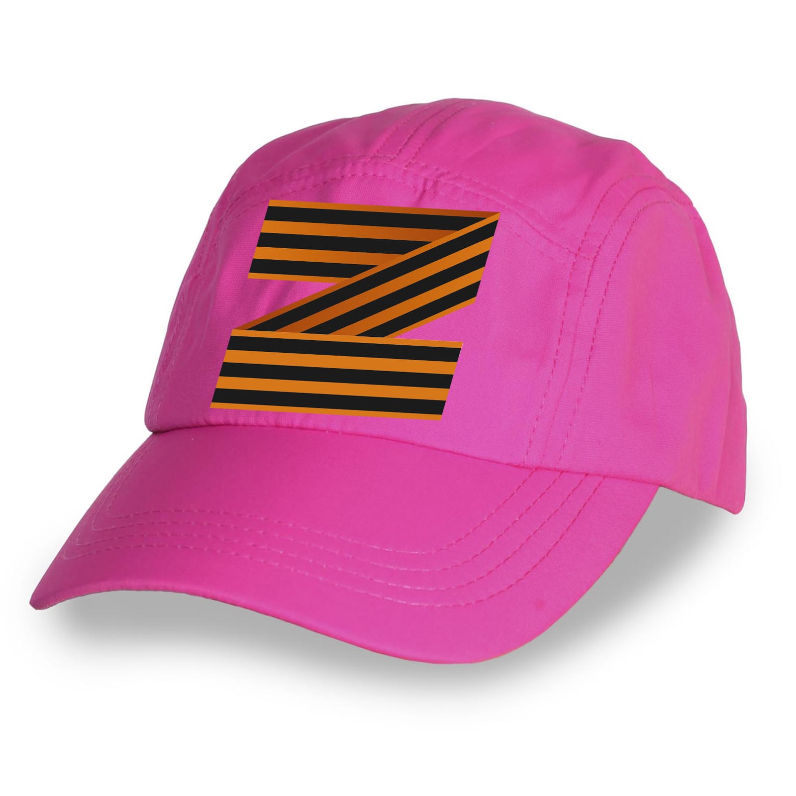 Купить розовую топовую кепку-пятипанельку с буквой Z выгодно