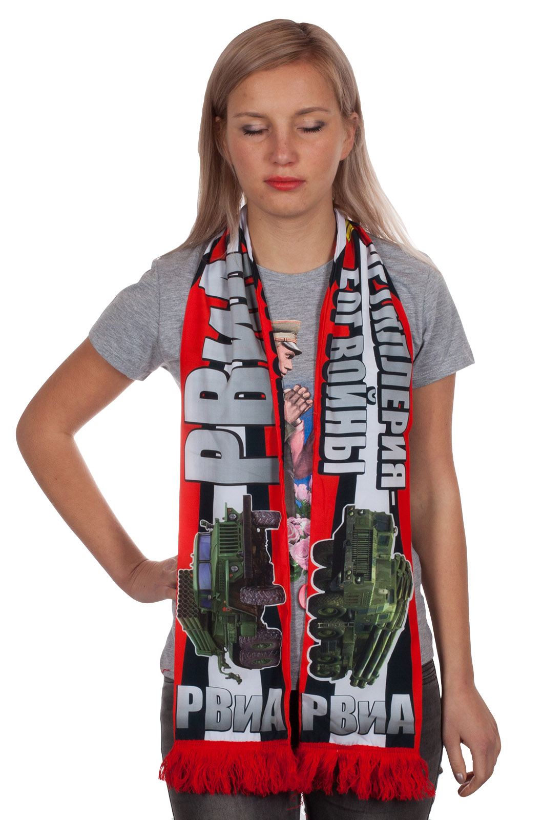Шелковый шарф «РВиА» авторского дизайна