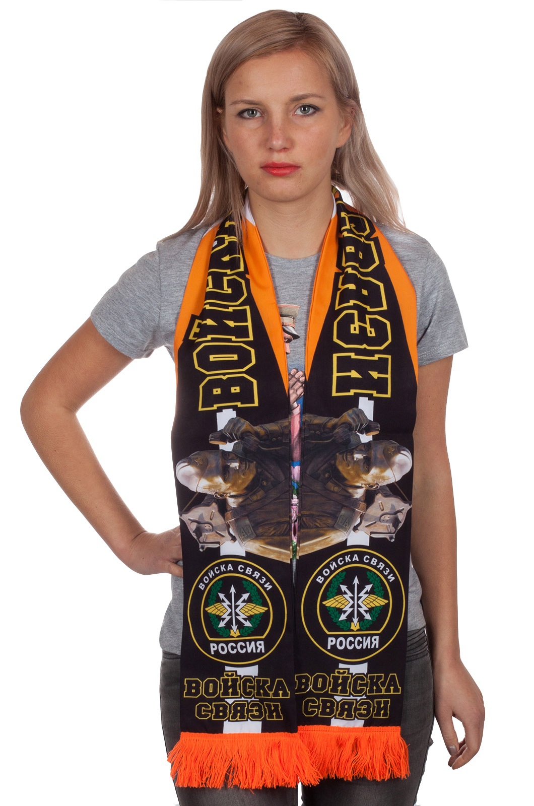 Купить шелковый шарф «Войска связи» с доставкой 