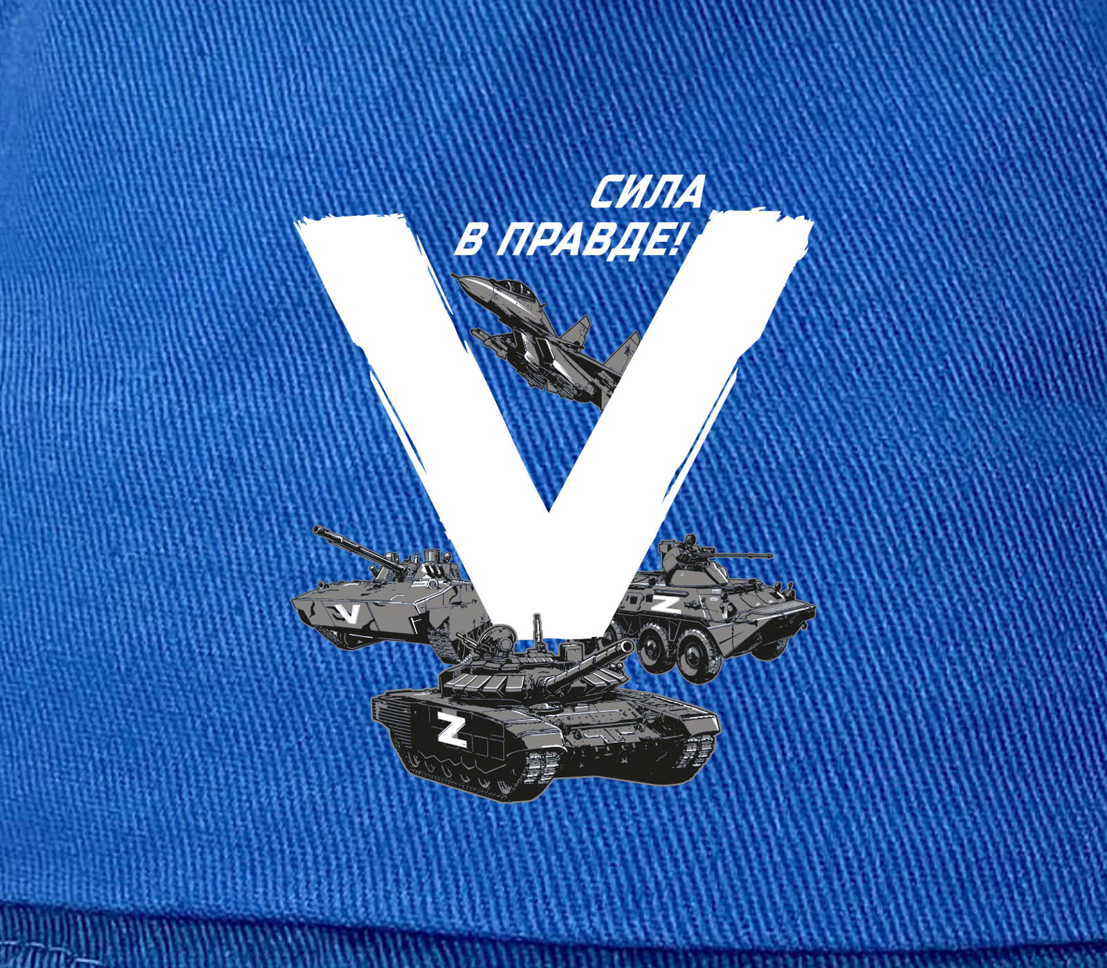 Синяя панама V с трансфером "Сила в правде!"