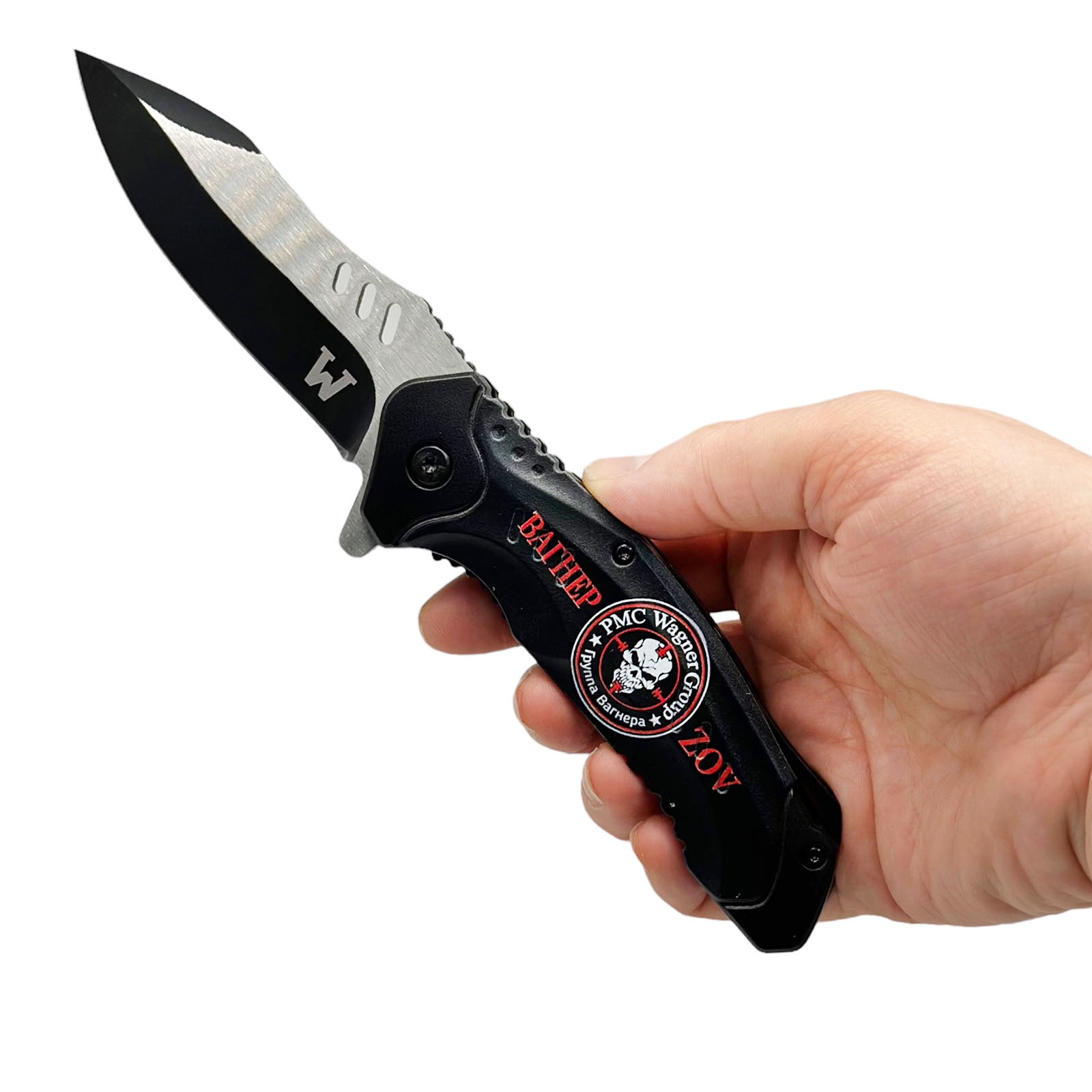 Купить складной нож с декорированной рукоятью ЧВК "Вагнер"