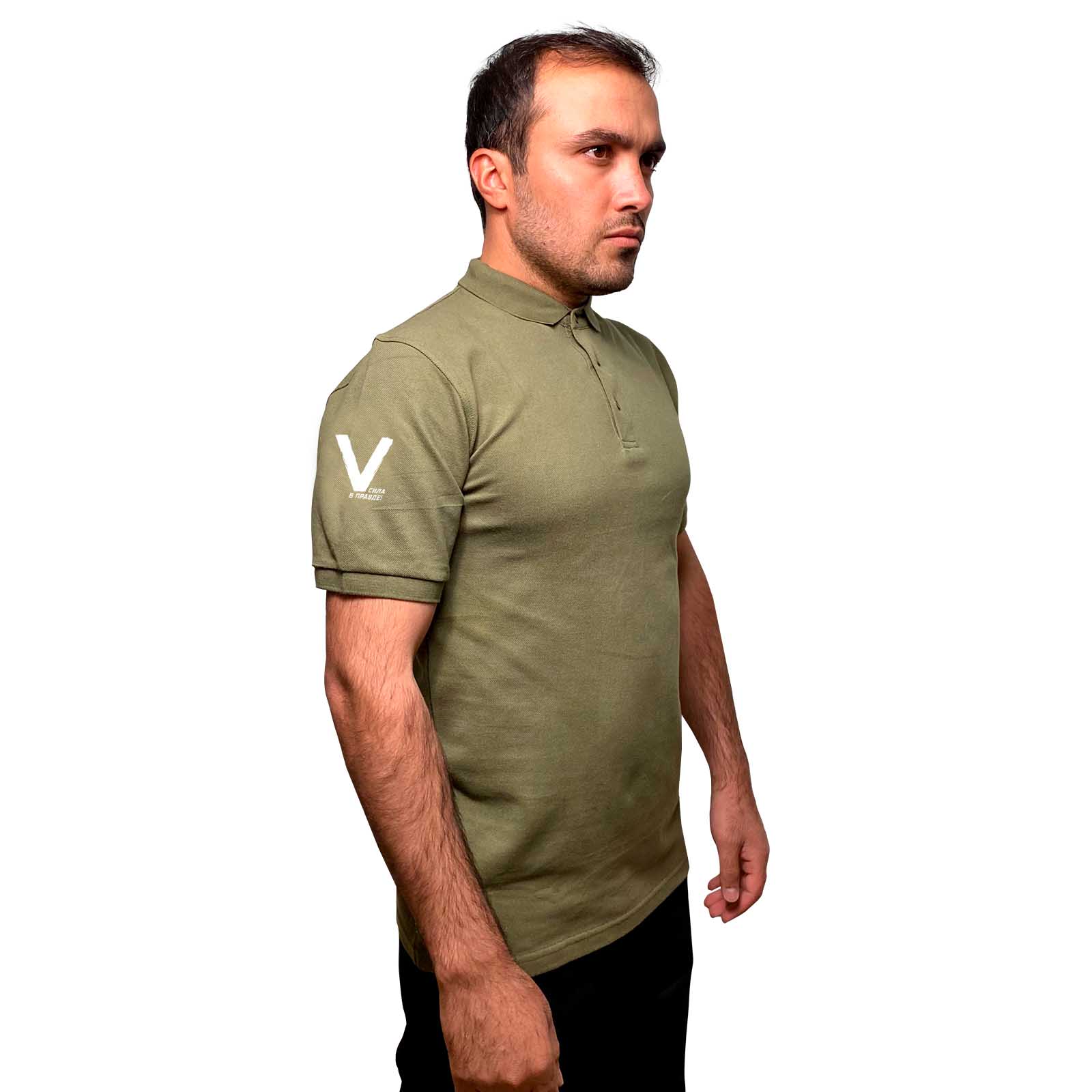 Купить трикотажную мужскую футболку-поло V онлайн выгодно