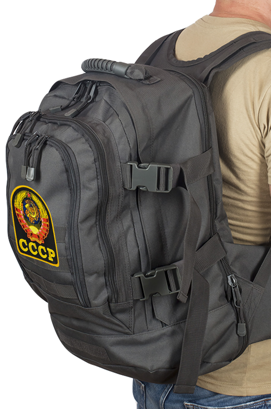 Универсальный рюкзак для города и полевых выходов 3-Day Expandable Backpack 08002A Dark Grey с эмблемой СССР купить в Военпро