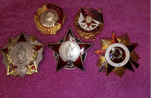 Военные ордена СССР - набор муляжей из латуни