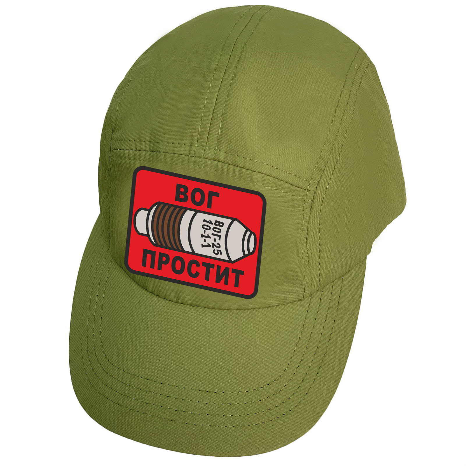 Купить зеленую стильную кепку-пятипанельку с термоаппликацией ВОГ простит выгодно