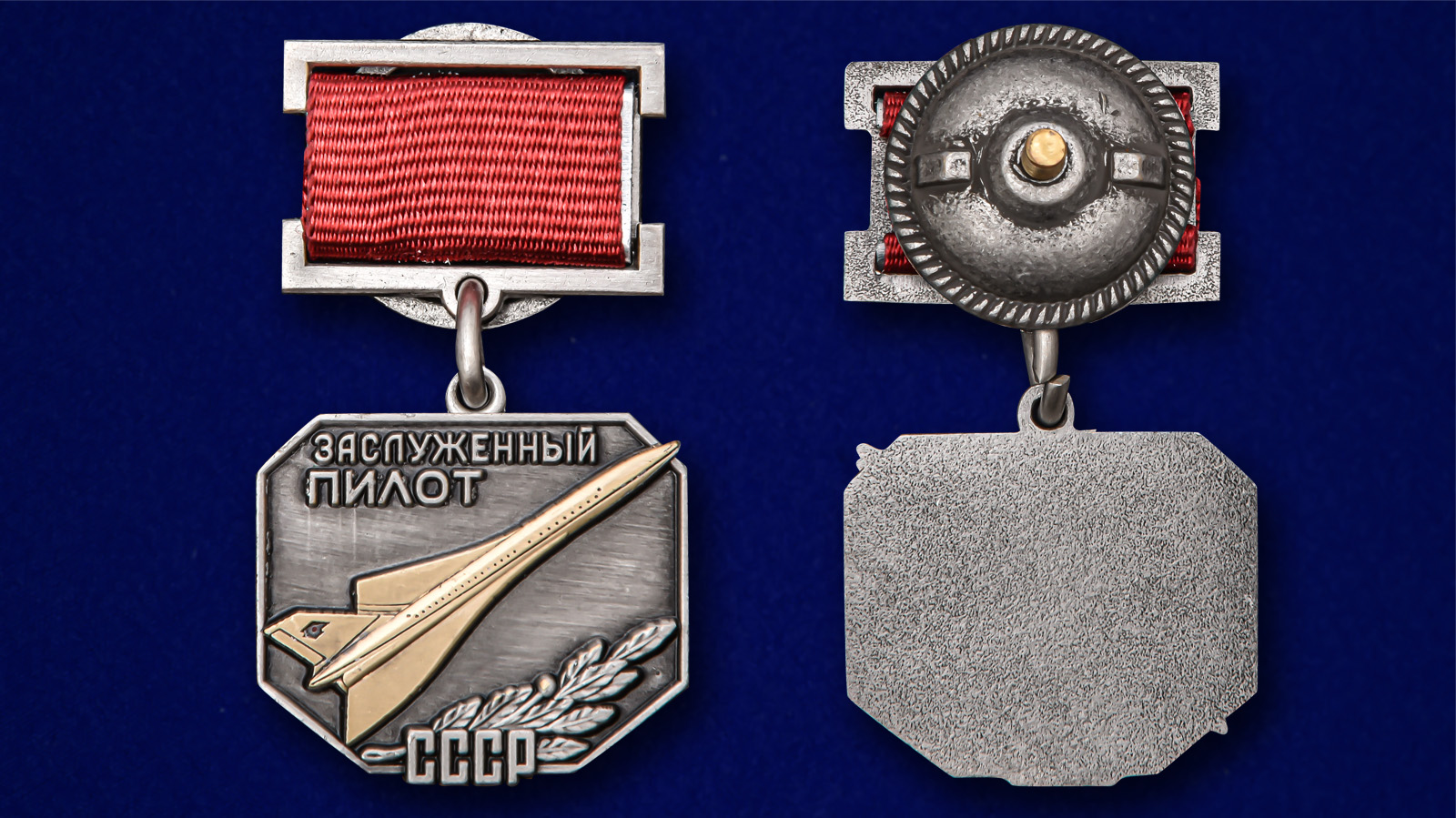 Знак Заслуженный пилот СССР - аверс и реверс